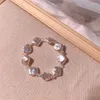 Charm Armbanden Unieke Geometrische Onregelmatige Barokke Parelketting Armband Voor Vrouwen Kpop Kristal Kralen Bruids Bruiloft Sieraden Cadeau