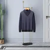 Men's Sweaters Handsome Spring Sweater Long Sleeves Color Matching Casual Formal Business Shirt