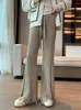 Pantalon femme 2023 automne hiver mode coréenne ample polyvalent longueur au sol taille haute décontracté tricoté Long