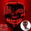 Luminous mask Halloween LED black V-shaped scar terrifying ghost face dressing prop