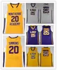 NCAA LSU Tigers College High School Montverde Academy Eagles Ben Simmons Jersey Basquete Sticthed Branco Amarelo Roxo