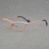 Zonnebrilmonturen Designer Cat Eye Optische Bril Ultralight Puur Titanium Retro Niche Persoonlijkheid Mode Mannen Groot Gezicht Vrouwen