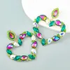 Charm Colorful Glass Hearts Pendant Dangle Earrings For Women Jewelry Fashion Ladys Daily Statement Accessories 231202