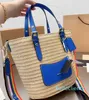 Handbag Wicker Woven Women Summer Beach Straw Bags Lady Travel Big Basket Purse