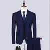 Men's Suits 2023 Spring And Autumn Korean Fit Three Piece Set Fashion Fancy Suit Host Performance Dress Groom
