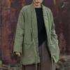 Women's Trench Coats Johnature Women Vintage Bandage Parkas V-Neck Long Sleeve Solid Color Linen Plus Cotton Warm Clothes 2023 Winter