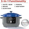 Fours électriques Four hollandais rond instantané 6 pintes 1 500 W des fabricants de 5 en 1 : Braise Slow Cook Blue