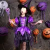 Костюм ведьмы, детский костюм на Хэллоуин, платье принцессы для девочек, костюм на Хэллоуин, комплект костюмов для танцев, макияжа