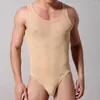 Heren thermisch ondergoed man doorzien sexy erotische lingerie tanktops jumpsuit playsuit heren mesh bodysuit transparante bodystocking pyjama
