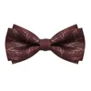 Bow Ties Wedding groomsmen men's burgundy willow print bow tie suit bow tie 231202