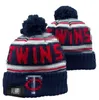 Minnesota''twins''beanies Cappelli Bobble Cappellini da baseball 2023-24 Designer di moda Cappello da secchiello Grosso lavorato a maglia Faux Pom Beanie Cappello di Natale A1