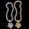 Pendentif Colliers Punk Hip Hop Glacé Cristal Tigre Collier Chunky Miami Cubain Lien Chaîne Zircon Ras Du Cou Pour Femmes Hommes Bijoux 231201