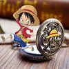 One Piece Skull Fashion Retro Flip Pocket Watch Creative Personality Palace Carved Pocket Watch Luffy Hat Pocket Watch