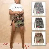 Rokken Vrouwen Patches Camouflage A-lijn Mini Rokken Mode Knop Fly Hoge Zijzakken Met Split Camo Cargo Rok Casual streetwear T231202