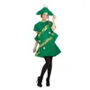 Robes décontractées Xingqing Parent Enfant Costume Mignon Cosplay Tenue Arbre De Noël En Forme À Manches Courtes Une Robe De Ligne Pour Adultes Enfants Fête