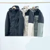 Parka chaude d'hiver à capuche brodée pour hommes, doudoune avec lettres imprimées, manteau Cargo