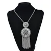 Anhänger Halsketten Metall Hohle Blume Lange Quaste Für Frauen Weibliche Gypsy Türkische Kristall Tribal Party Schmuck Geschenk