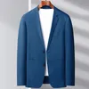 Men's Suits 2023 High-quality Fashion Handsome Seamless Suit Jacket Anti-wrinkle Free Ironing Solid Color Light Casual Trend Flame