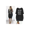 Basic Casual Dresses Newest Summer Women Letter Printed Fashion Crew Neck Panelled Ladies Loose Long Sleeve Apparel Drop Delivery Wome Dhn4W