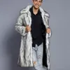 Männer Pelz Faux Mode Herren Mantel Lange Mäntel Solide Verdickte Warme Square Neck Langarm Jacke für Männer Kleidung Strickjacken 231201