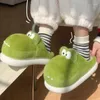 Terlik Kadın Timsah Sıcak ve Peluş Ay Ayakkabı Moda Çizgi Fun Fun Bebek Ev Kat Çift