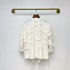 Women's Blouses 2023Early Autumn Three-dimensional Heavy Embroidery Round Neck Fringe Shirt Comfortable And Breathable