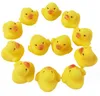 Babybadje Watereend speelgoed Piepend geel badeendspeelgoed Mini drijvende gele badeendjes met geluid Kinderen Douche Zwemmen Strand Speelspeelgoed