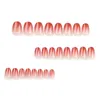 False Nails Gradient Pink Fake Sweet Korean Round Head Nail Patch Wearable Full Cover Stick On Tips For Girl Gifts 24pcs