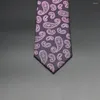 Bow Lass Purple Green Paisley Męski krawat luksusowy szeroki kwiatowy szyja dla mężczyzn