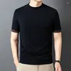Suéteres para hombres Hombres Mulberrysilk Lana 2023 Otoño Primavera Manga corta Jersey de punto Camiseta