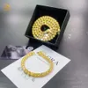 Certyfikowany HIPHOP GRA 925 SREBRINY 6,5 mm Canary Yellow Moissanite 16 cali 18 cali 20 cali 22 cali 24 cali Naszyjnik łańcucha tenisowego