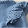 Conjuntos de roupas Bebê Meninos Meninas Roupas Irmão e Irmã Roupas Infantis Meninos Meninas Macacão Manga Comprida Denim Primavera Outono Criança RomperL231202