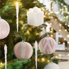 Decorazione del partito Ornamenti natalizi in plastica rosa Pendenti con palline Decorazioni per l'albero per la vendita domestica Adornos Navidad 2023