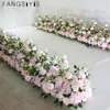 Couronnes de fleurs décoratives Arc personnalisé fleur artificielle élargi haut de gamme feuille verte pick fleur rangée arrangement plantes mur fête mariage décor toile de fond 231201