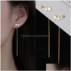 Dangle & Chandelier Fashion Long Wire Tassel Thread Chain Earring Climb Star Heart Beads Pendants Drop Earrings Womens Straight Hangin Dh5Zq