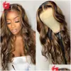 Human Hair Wigs Brazilian Wig For Black Women Honey Blonde Body Wave Lace Front Wighighlight Ombre Drop Delivery Products Remy Virgin Dhvkt