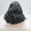 yielding New girl's natural and versatile wig with bangs on eyebrows black short curly wig cover high temperature silk wig cover