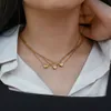 Dames minimalistische kleine liefde initiële ketting sieraden roestvrij staal 18k vergulde mini hartvorm brief hanger ketting