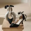 Классические туфли Белые жемчужные сандалии для женщин с ремешком Свадебные туфли-лодочки Лето 2023 Женская обувь На высоких каблуках Дизайнерский тренд