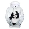 Hoodies dos homens bonito panda 3d impresso moletom com capuz homens mulheres pulôver streetwear outono crianças com capuz tops casuais meninos meninas roupas animais