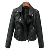 السترات للسيدات النسخة الكورية من Slim Pu Leather Jacket Women's Spring / Autumn Winter Motorcycle Leather Coast Short 231201