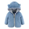 Jacken Kleinkind Baby Mädchen Jungen Winter Fleece Kapuzenjacke Lässig Niedlich Schneeanzug Langarm Reißverschluss Bärenohren Mantel Thermo-Oberbekleidung