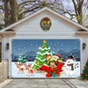 Tapeçarias Natal Elk Tapeçaria Dos Desenhos Animados Ornamento de Natal Garagem Porta Fundo Decoração de Parede Pendurado Ano Presente Pendurado na Parede 231201