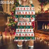 Robes décontractées Robe d'impression d'arbre de Noël Femmes à manches longues O-Cou A-Ligne Fête de vacances Mini Plus Taille Robes de Fiesta