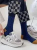 Women Socks Fashion Retro Multicolor مخططة غير رسمية Harajuku المرأة الكلية على الطراز القطن الفتيات الطالبات الطالبات