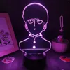 ナイトライトマンガ3D溶岩ランプモブサイコ100アニメフィギュアシゲオRGB LEDバッテリーカラフルな誕生日プレゼントベッドルームテーブルの装飾
