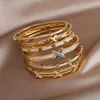 Bracciale rigido classico in acciaio inossidabile geometrico aperto braccialetti per le donne Gioielli di marca di moda delicati braccialetti di cristallo