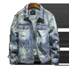 Jaquetas masculinas primavera e outono denim s homens cowboy fino ajuste buraco rasgado jean jaqueta hip hop streetwear casacos plus size 5xl