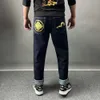Jeans da uomo Y2k Streetwear Pantaloni casual Punk Hip Hop Stampa di lettere Baggy Pantaloni in denim dritti Harajuku T230110 H8