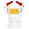 T-shirt da uomo 2023/2024 Nuova F1 Formula One Racing Team Red Summer Charles Leclerc 16 Carlos Sainz 55 Driver Tee Shirt Sport Abbigliamento per bambini Sm74